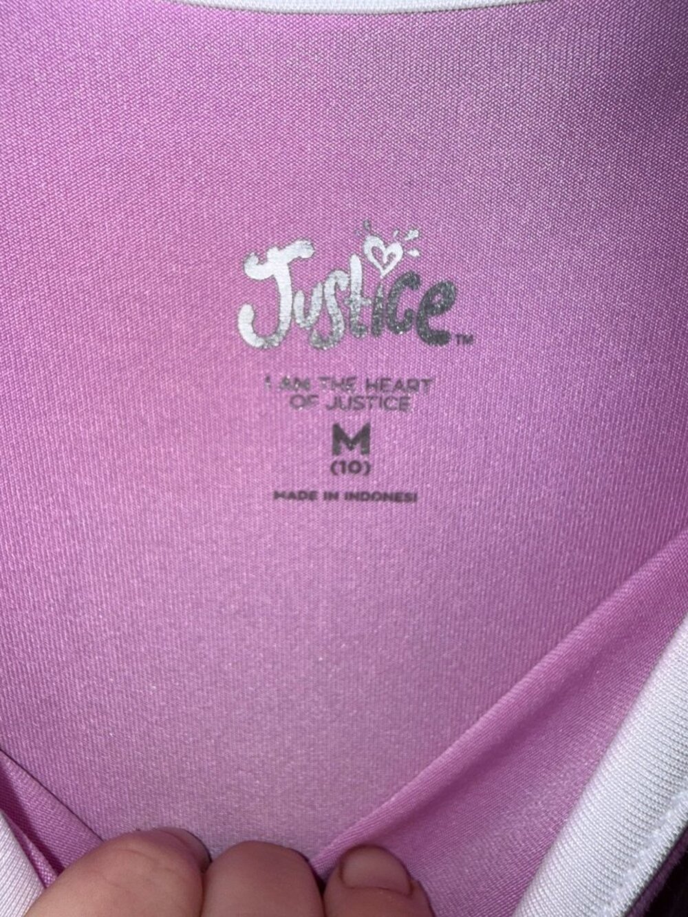 Justice Girls Pink Fit & Flare Dress With White Trim Size Medium (10) New With T - Picture 5 of 7